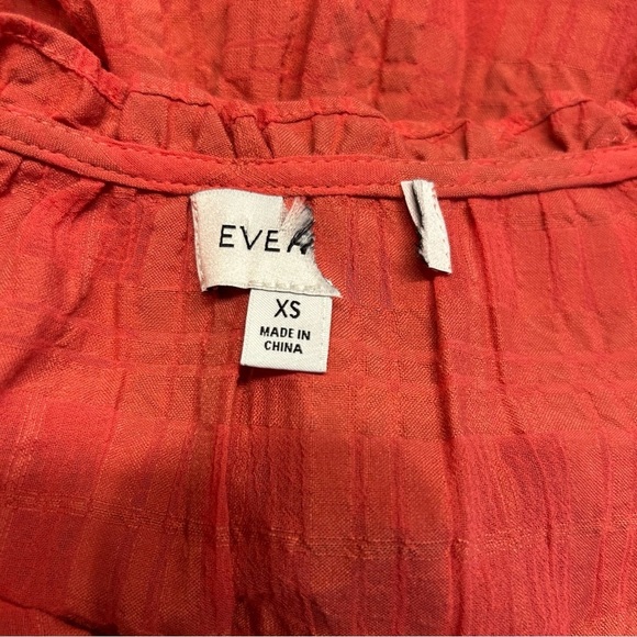 *NWOT* Evereve Peplum Crinkle Blouse in Mineral Red, Size XS - Picture 9 of 11